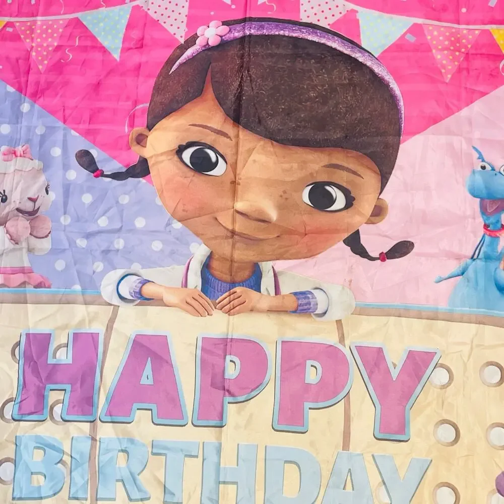 Doc McStuffins Backdrop Birthday Party Decoration Play Room Girl Banner 59x38 in